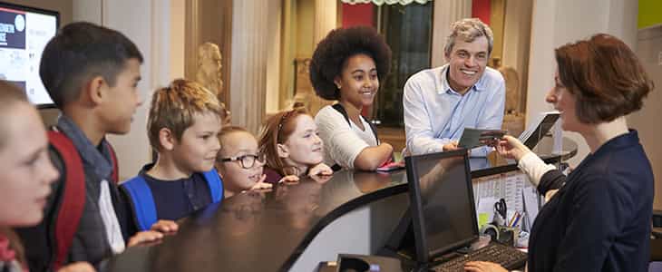 A group of children on field trip 